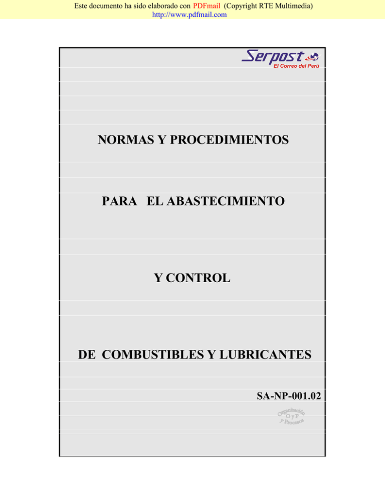 Normas Y Procedimientos Para El Abastecimiento Y Control