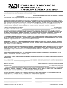 formulario de descargo de responsabilidad y asunción expresa de