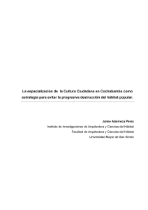 La espacialización de la Cultura Ciudadana en Cochabamba como