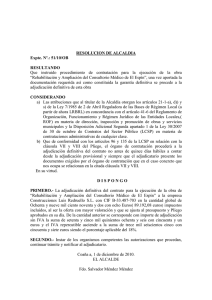 RESOLUCION DE ALCALDIA Expte. Nº.: 51/10/OB RESULTANDO