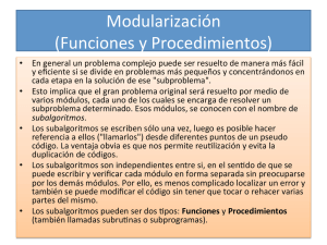Modularización (Funciones y Procedimientos)