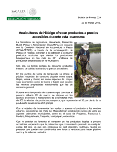 Acuicultores de Hidalgo ofrecen productos a precios accesibles