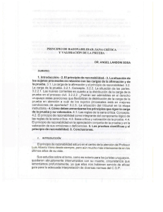 principio de razon¡abilidad, sana crítica y valoracion de la prueba dr