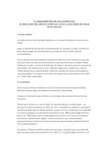 &ldquo;La prescripci&oacute;n de los alimentos. El reclamo del hijo cuando