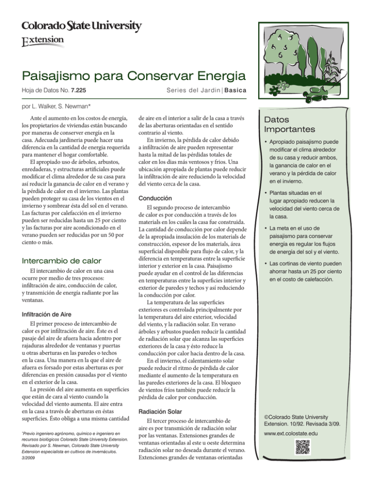 Paisajismo Para Conservar Energia