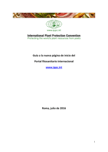 Guía a la nueva página de inicio del Portal fitosanitario internacional