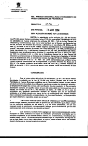 D.A N° 3636, de 15.04.2014, Ordenanza para otorgamiento de