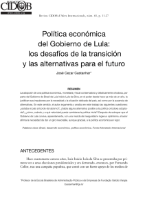 Política económica del Gobierno de Lula: los desafíos de la