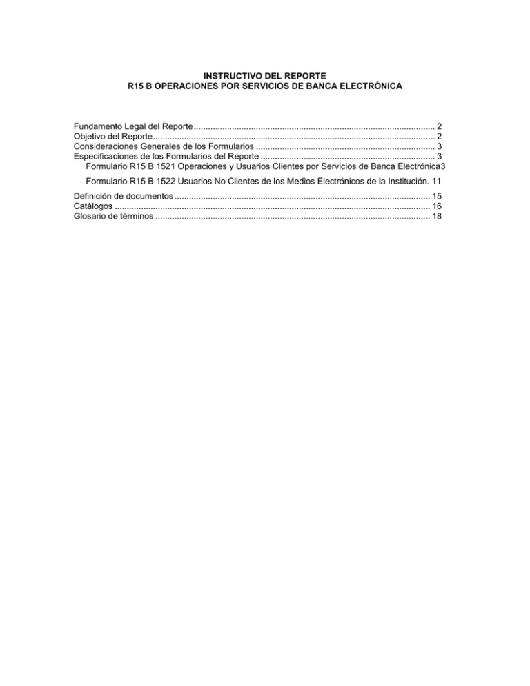 INSTRUCTIVO DEL REPORTE R15 B OPERACIONES POR