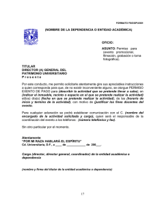 formato fs/dgpa/001 - Dirección General del Patrimonio Universitario