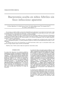 Bacteremia oculta en niños febriles sin foco infeccioso aparente