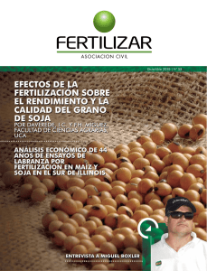 efectos de la fertilización sobre el rendimiento y la calidad
