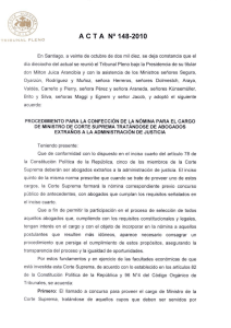 Page 1 ACTA Nº 148-2010 REUNAL- PLENo En Santiago, a veinte
