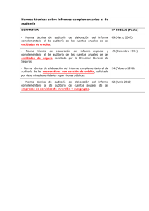 Normas técnicas sobre informes complementarios al de auditoría