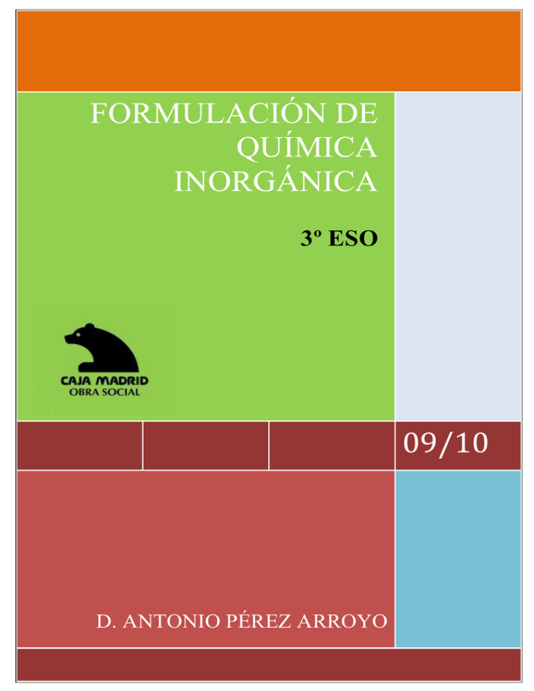 FormulaciÓn De QuÍmica InorgÁnica 3º Eso 7835