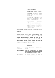 juicio electoral expediente: sdf-je-162/2015 actores: juventino lópez