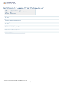 direction and planning of the tourism (2016-17)