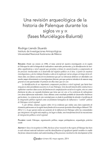 Una revisión arqueológica de la historia de Palenque durante los