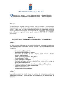 Ordenanza Reguladora de Honores y Distinciones ( PDF )