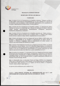 Page 1 SeCretaría Técnica de Drogas Resolución No. SETED