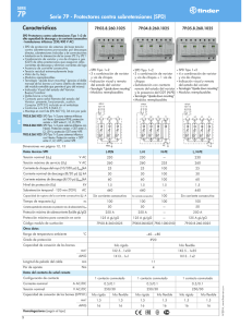Caracter  sticas Serie 7P Protectores contra sobretensiones