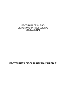 PROYECTISTA DE CARPINTERÍA Y MUEBLE