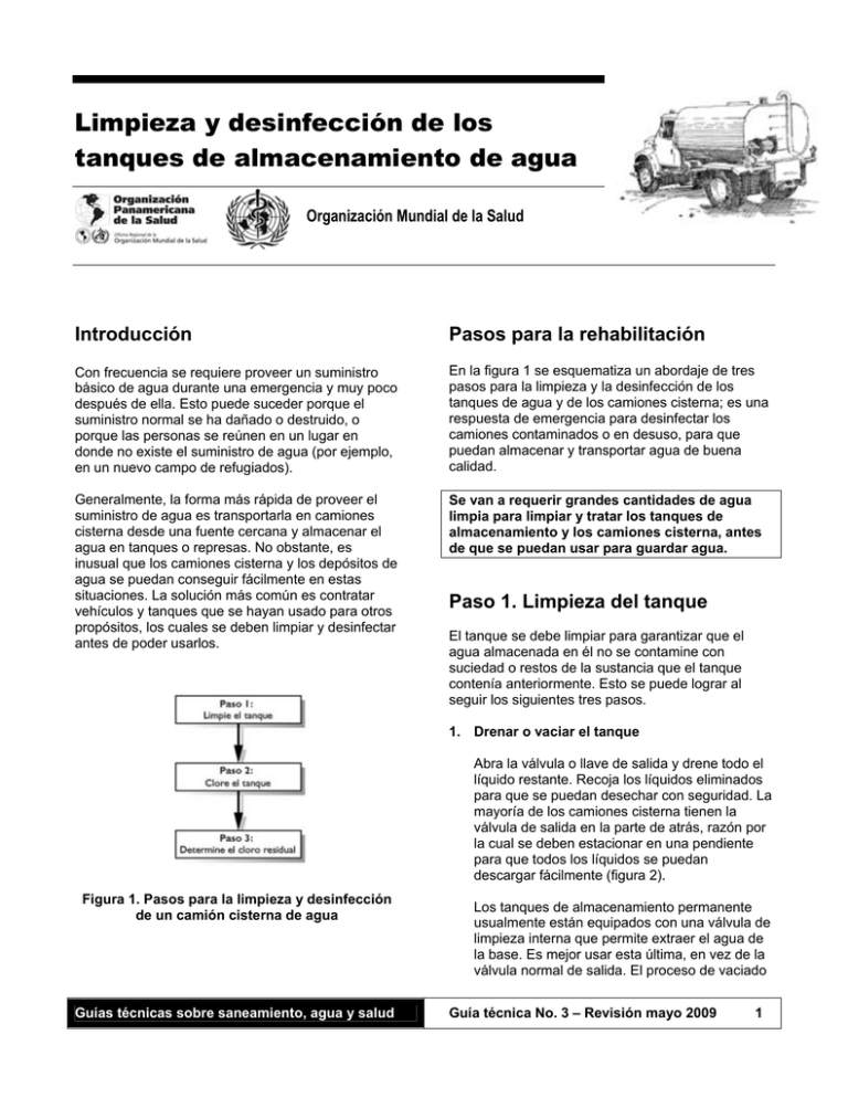 Limpieza Y Desinfección De Los Tanques De Almacenamiento De Agua