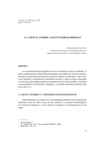 4. La ciencia jurídica según Harold Berman, por Giovanni Battista Ratti