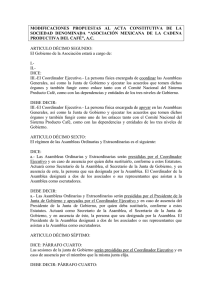MODIFICACIONES PROPUESTAS AL ACTA CONSTITUTIVA DE LA