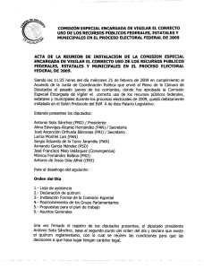 COMISION ESPECIAL ENCARGADA DE VIGILAR EL CORRECTO