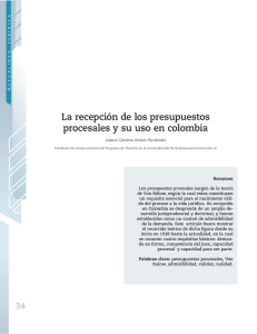 La recepción de los presupuestos procesales y su uso en colombia