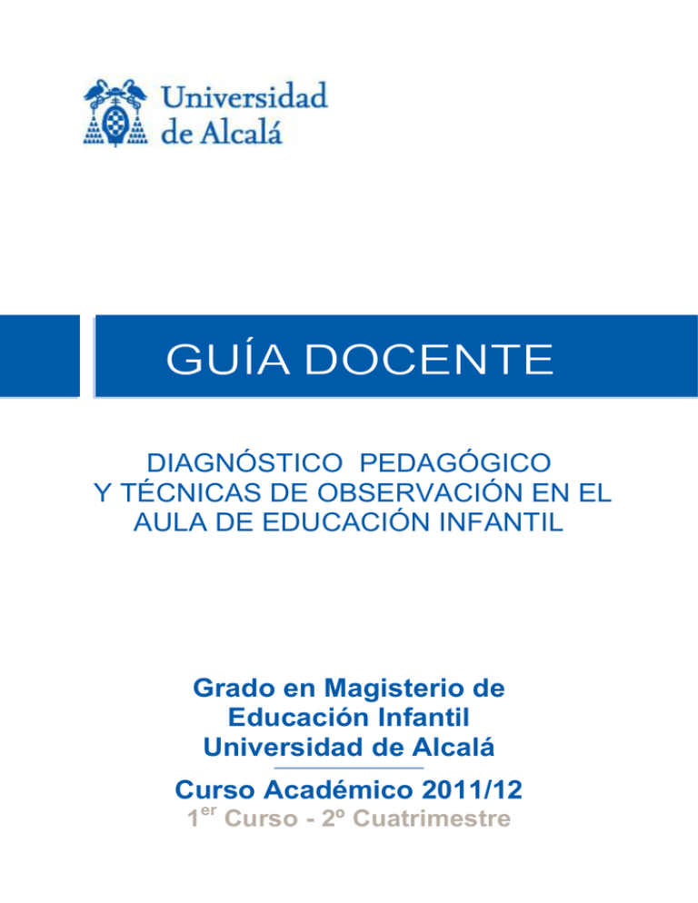 DIAGNÓSTICO PEDAGÓGICO Y TÉCNICAS DE OBSERVACIÓN