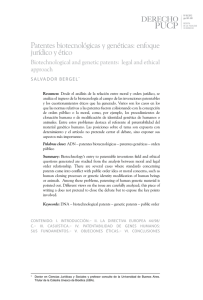 Patentes biotecnológicas y genéticas