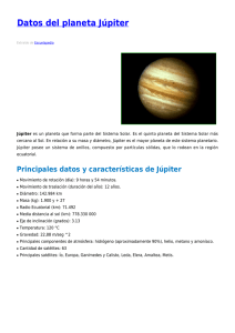 Datos del planeta Júpiter