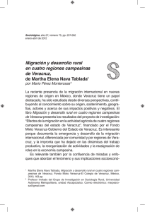 Migración y desarrollo rural en cuatro regiones campesinas de