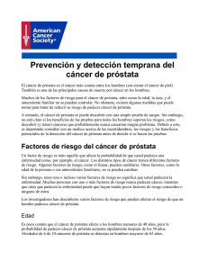 Prevención y detección temprana del cáncer de próstata