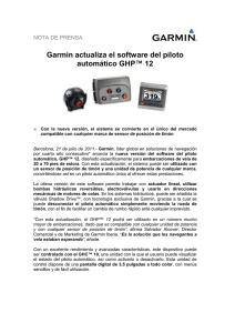Garmin actualiza el software del piloto automático GHP 12