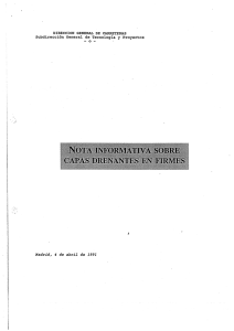 Nota informativa sobre capas drenantes en firmes