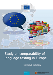 Study on comparability of language testing in Europe