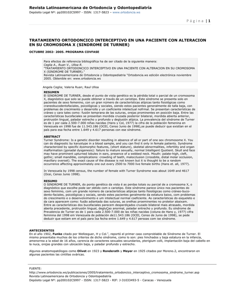 Página | 1 - Revista Latinoamericana De Ortodoncia Y Odontopediatría