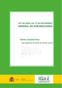 Ley General de Subvenciones - Ministerio de Hacienda y