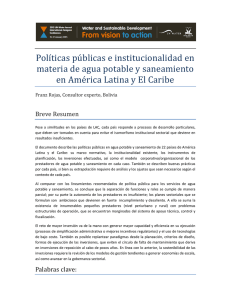 Políticas públicas y marcos institucionales en el sector de agua y