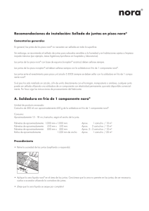 Recomendaciones de instalación: Sellado de juntas en pisos nora