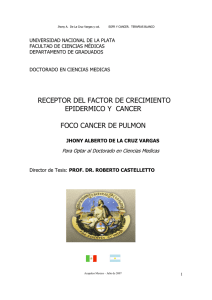 Receptor del factor de crecimiento epidermico y cancer