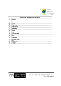 Registro de Ogas Region Occidente 1 Holcim 2 Cipec 3 Copaboy 4