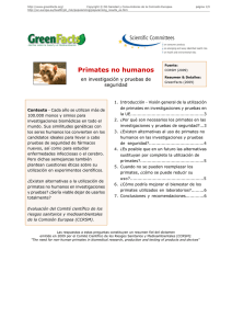 Primates no humanos en investigación y pruebas de