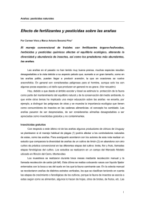 Efecto de fertilizantes y pesticidas sobre las arañas