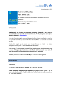 Referencias bibliogr&aacute;ficas Style APA 6th edition Introducci&oacute;n APA
