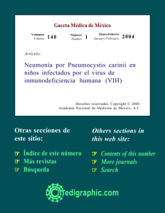 Neumonía por Pneumocystis carinii en niños infectados por el virus