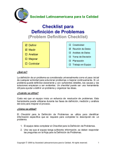 Checklist para Definición de Problemas